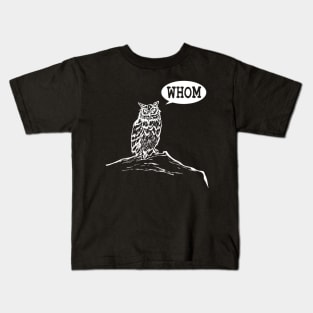 Funny Whom Owl Grammar English Teacher Kids T-Shirt